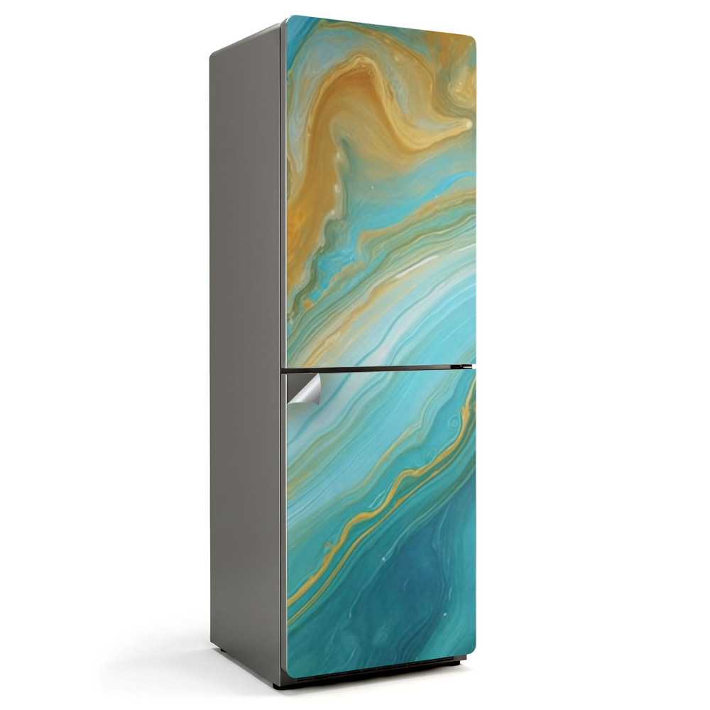 Autocolant pentru frigider Valuri de culoare abstracte