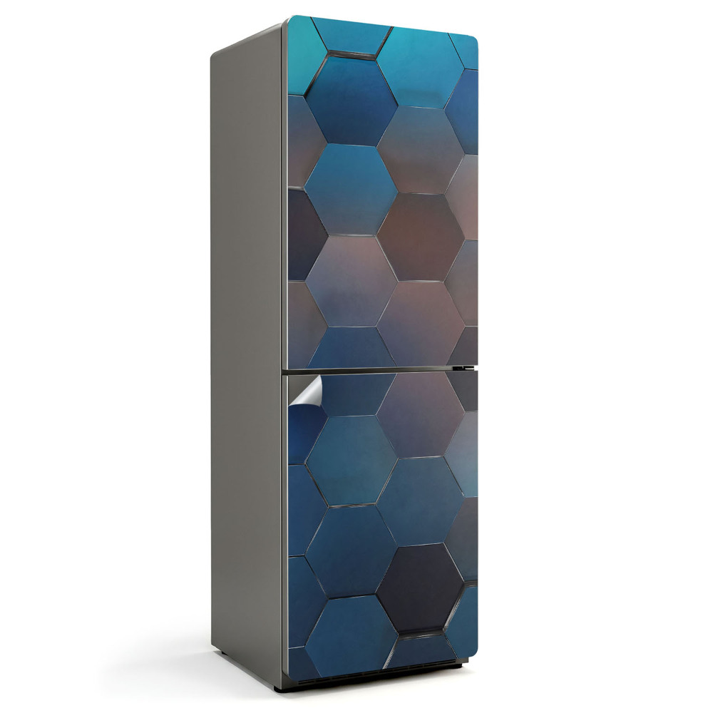 Autocolant pentru frigider Mozaic hexagonal 3D