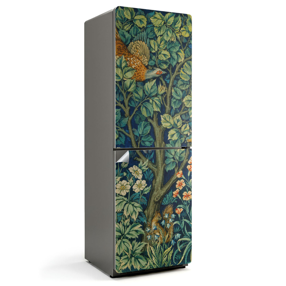 Autocolant pentru frigider Peisaj forestier cu faună