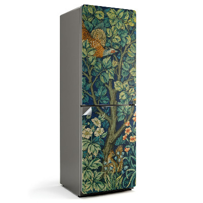 Autocolant pentru frigider Peisaj forestier cu faună