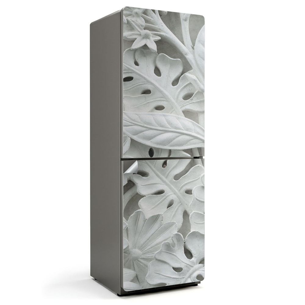 Autocolant pentru frigider Model în relief al frunzelor și florilor