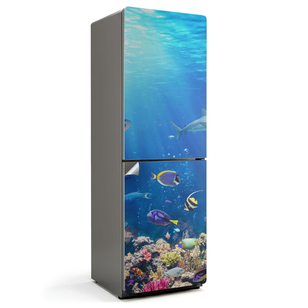 Autocolant pentru frigider Lumea subacvatică a peștilor