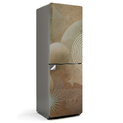 Autocolant pentru frigider Cercuri și linii abstracte