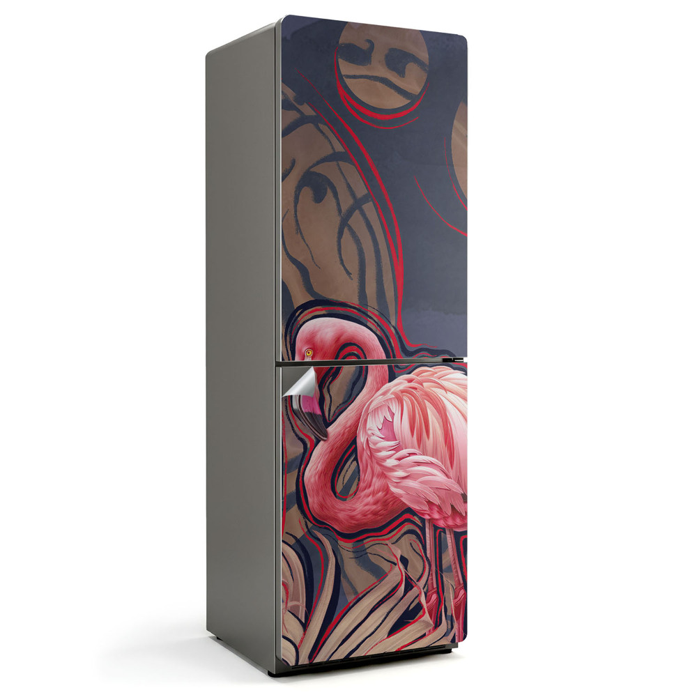 Folie pentru frigider Flamingo tropical