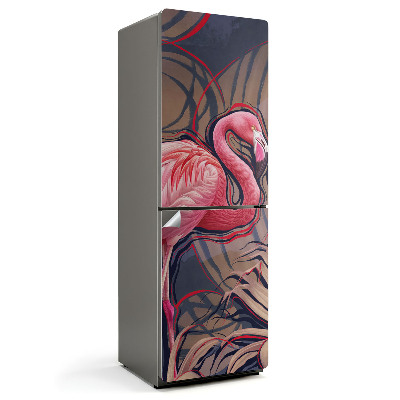 Autocolant pentru frigider Flamingo tropical