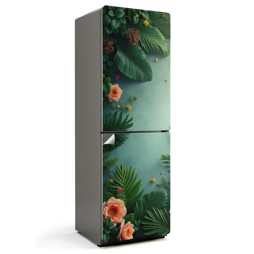 Folie frigider Model floral cu frunze