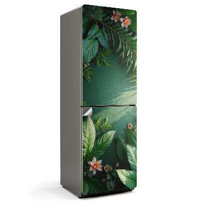 Folie pentru frigider Model floral și cu frunze naturale