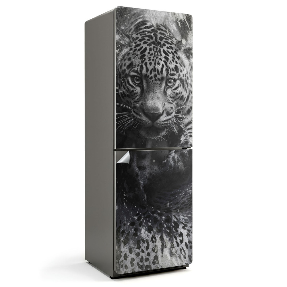 Autocolant pentru frigider Jaguar în sălbăticie