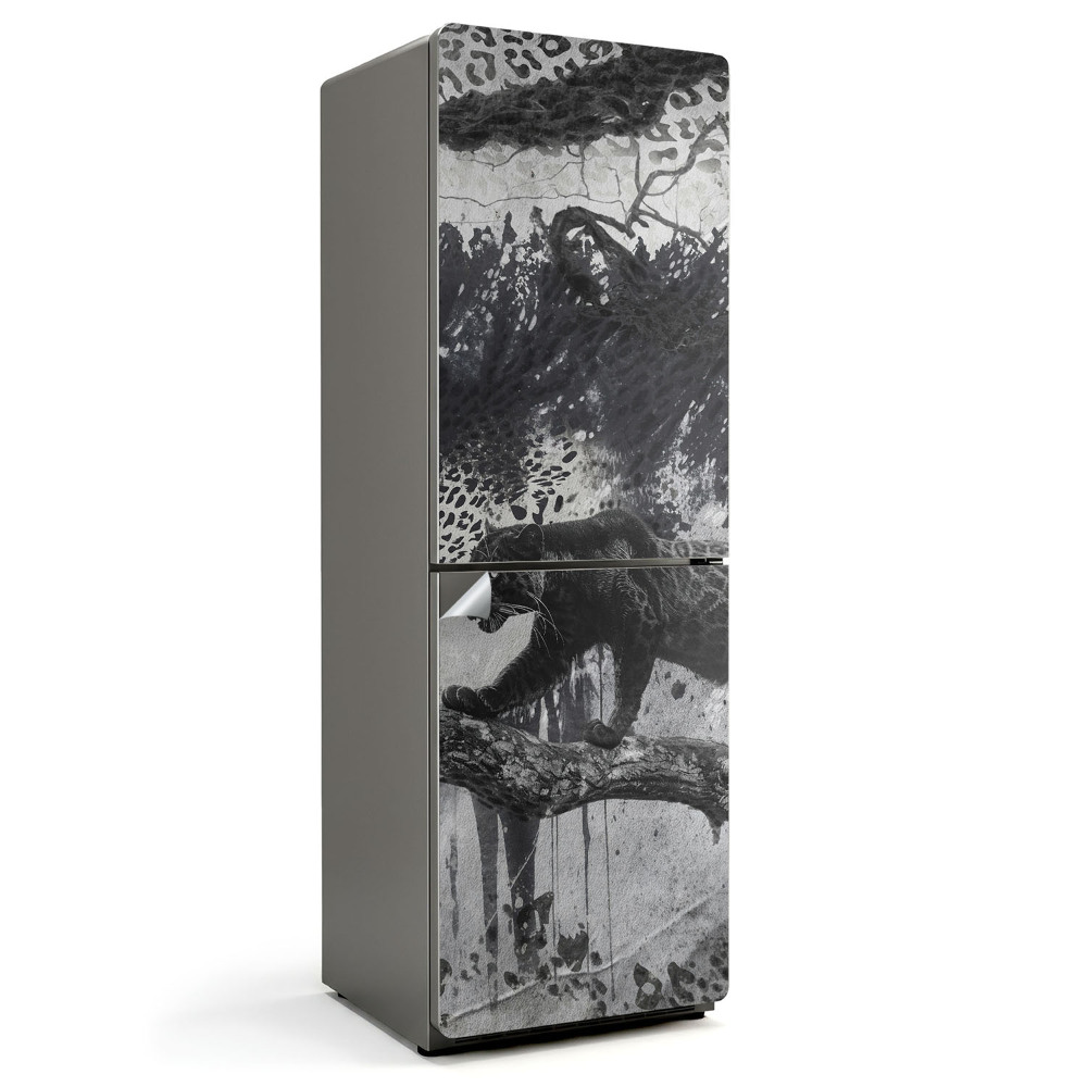 Folie frigider Panteră pe o creangă