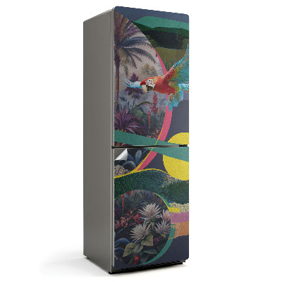 Folie frigider Model de papagal tropical