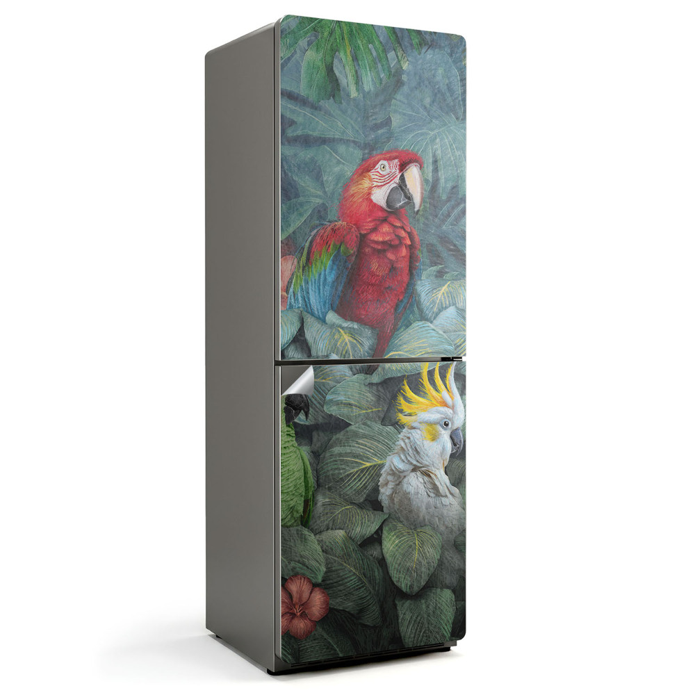 Folie pentru frigider Păsări tropicale în junglă