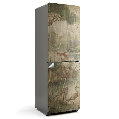 Folie pentru frigider Un peisaj liniștit cu păsări