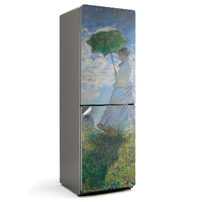 Autocolant pentru frigider Femeie cu o umbrelă