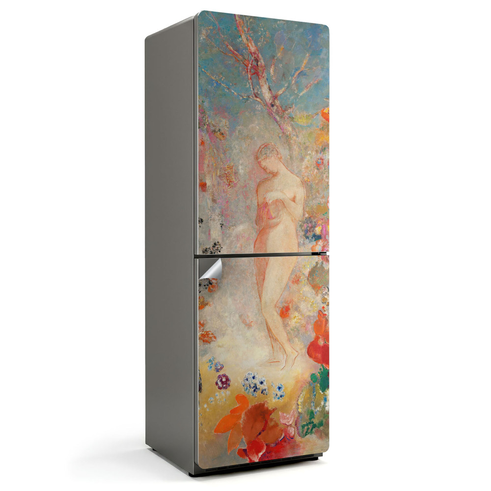 Folie frigider O figură printre flori