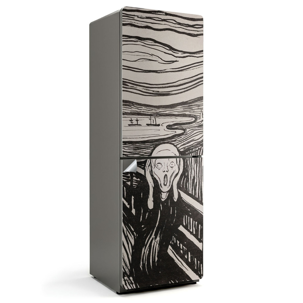 Autocolant pentru frigider Linogravura „Țipătul” de Edward Munch