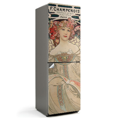 Folie frigider Portretul unei femei de Alfons Mucha