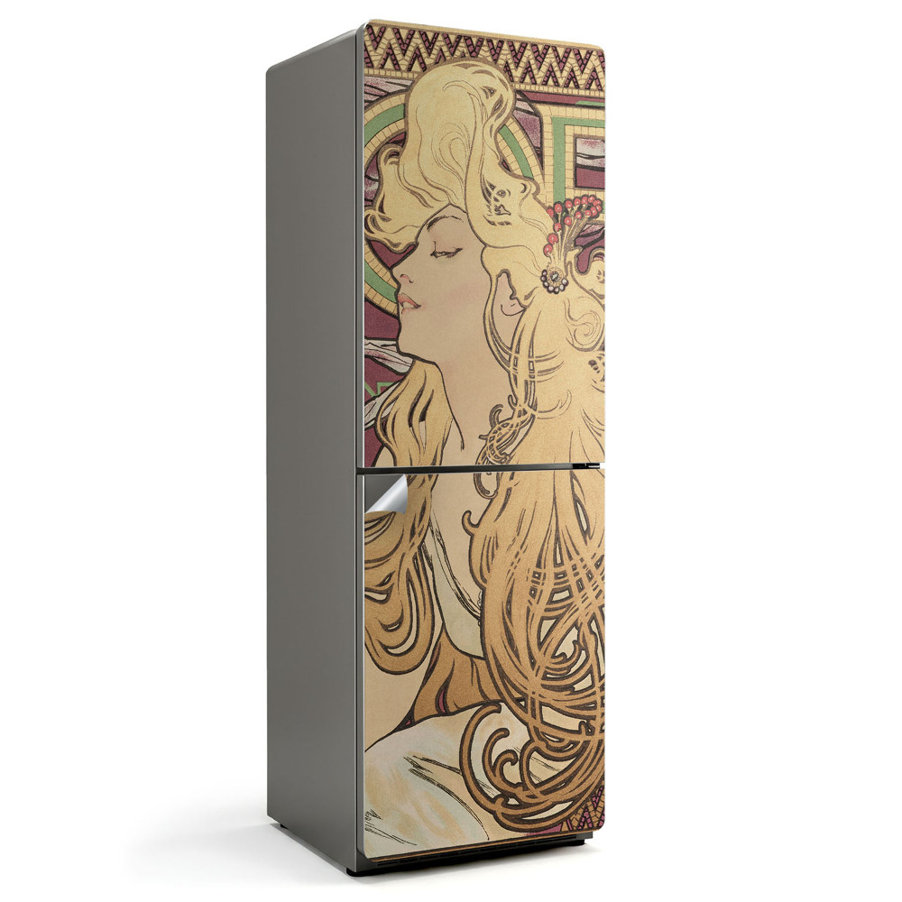 Folie frigider Portretul unei femei de Alfons Mucha