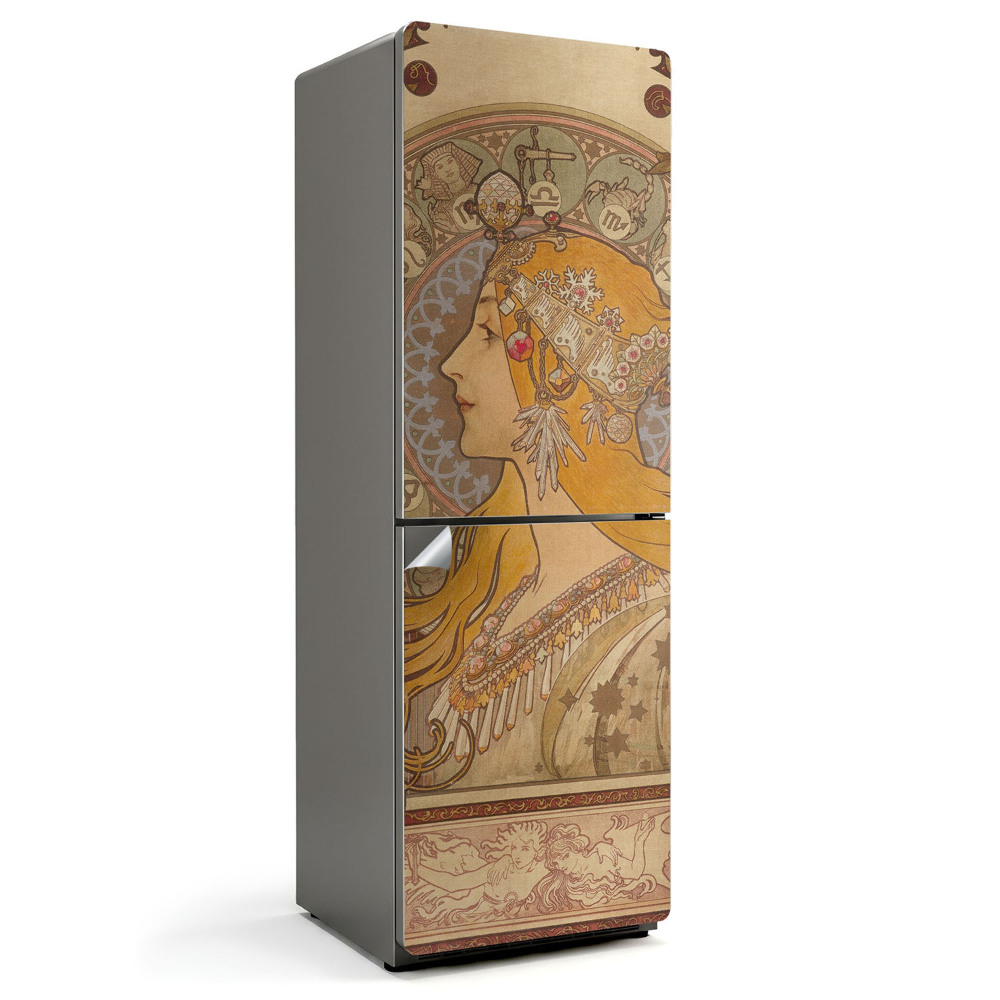 Folie frigider Portretul unei femei de Alfons Mucha