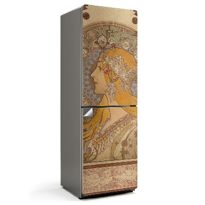 Folie frigider Portretul unei femei de Alfons Mucha