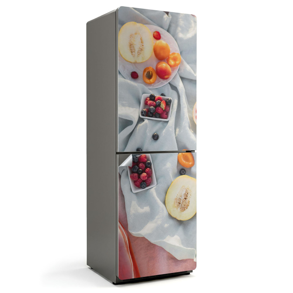 Folie pentru frigider Fructe proaspete pe fundal de material textil