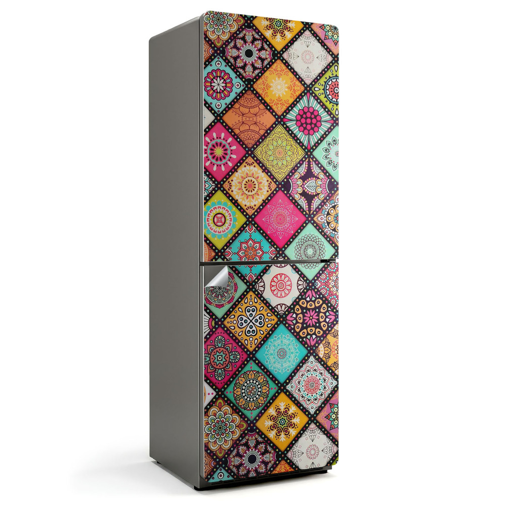 Folie pentru frigider Modele în romburi colorate