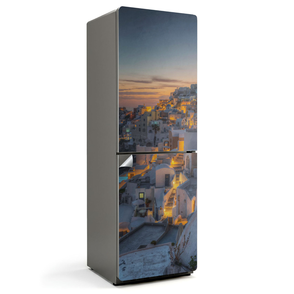 Folie pentru frigider Vedere pitorească a orașului Santorini
