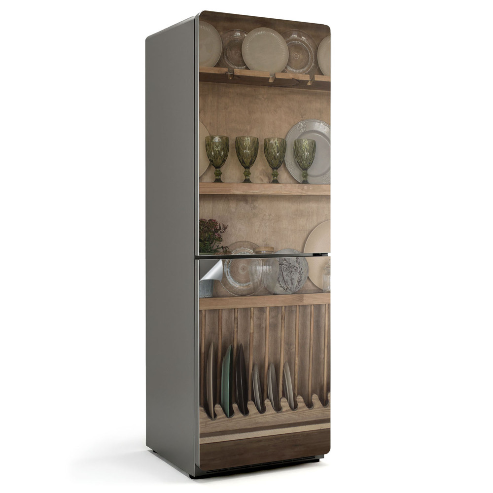 Folie frigider Aranjament elegant de feluri de mâncare