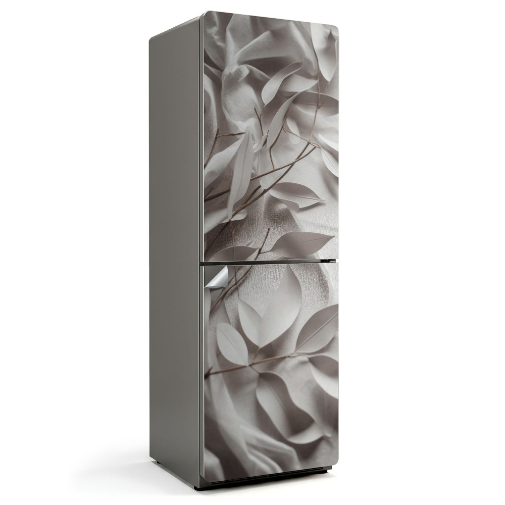 Autocolant pentru frigider Frunze de hârtie pe material textil