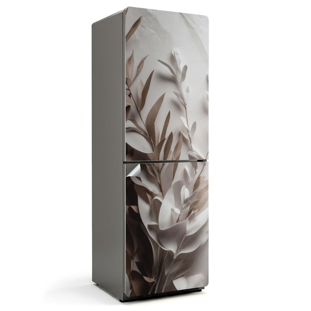 Folie frigider Frunze de hârtie pe material textil