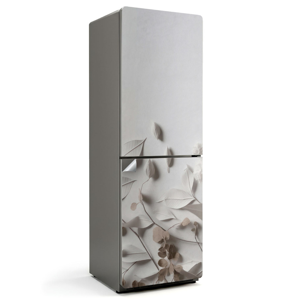 Autocolant pentru frigider Frunze și flori delicate
