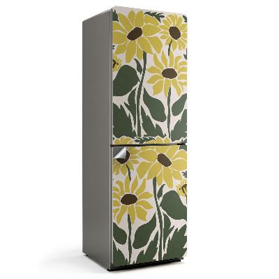 Folie pentru frigider Model floral cu frunze