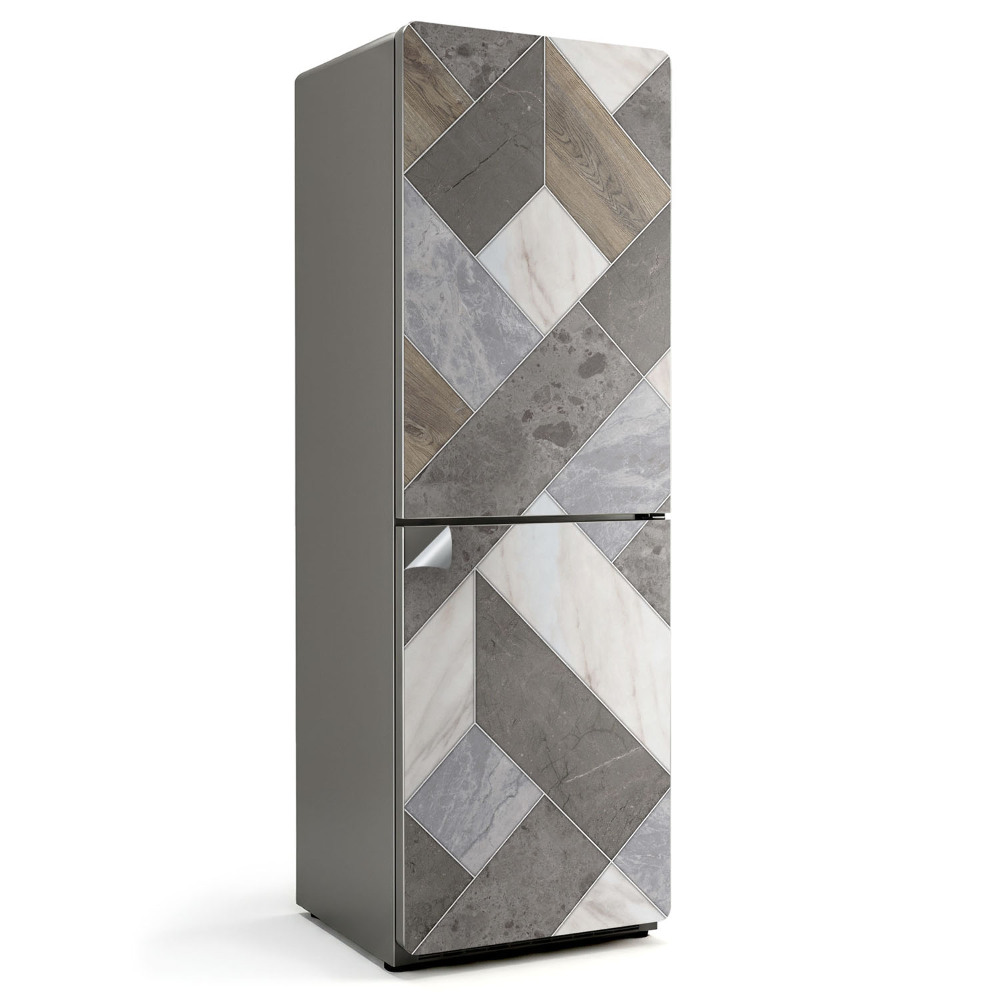 Folie pentru frigider Model geometric cu plăci