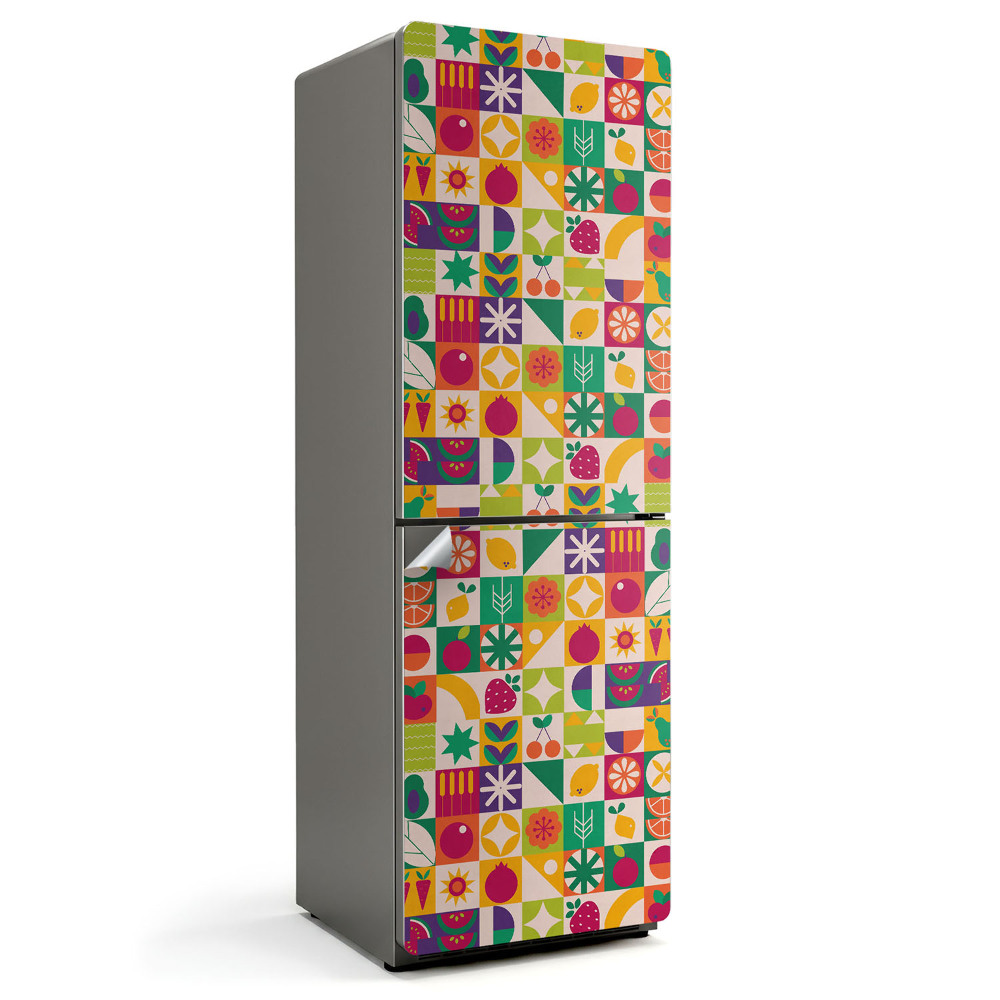 Folie pentru frigider Model colorat cu fructe