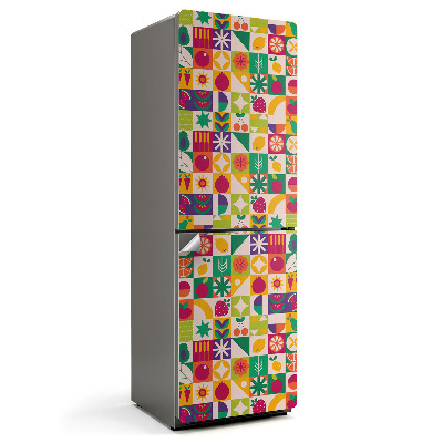 Folie pentru frigider Model colorat cu fructe