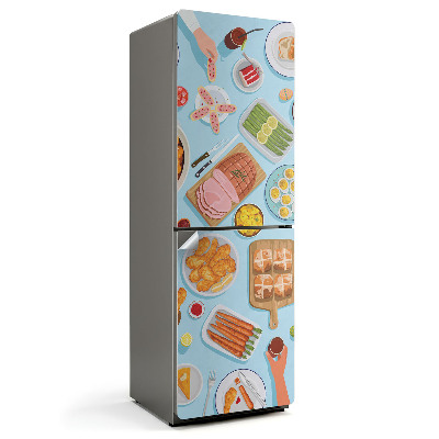 Autocolant pentru frigider Ilustrație a unui ospăț pe masă