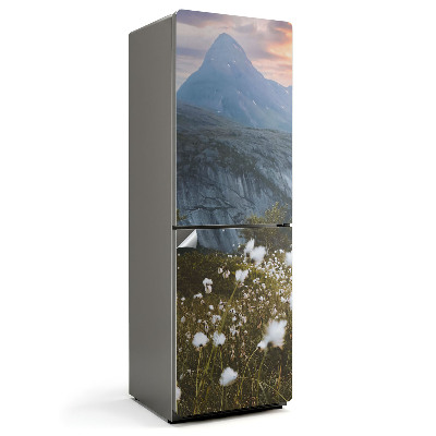 Autocolant pentru frigider Peisaj montan cu o pajiște