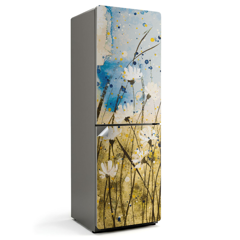 Autocolant pentru frigider Pajiște delicată în acuarelă