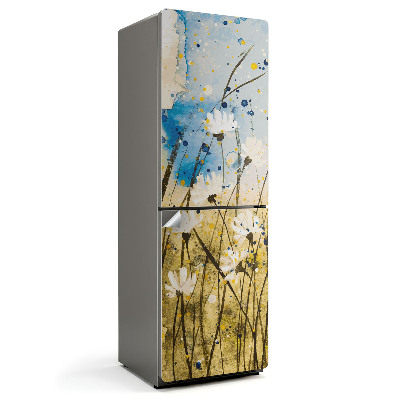 Autocolant pentru frigider Pajiște delicată în acuarelă