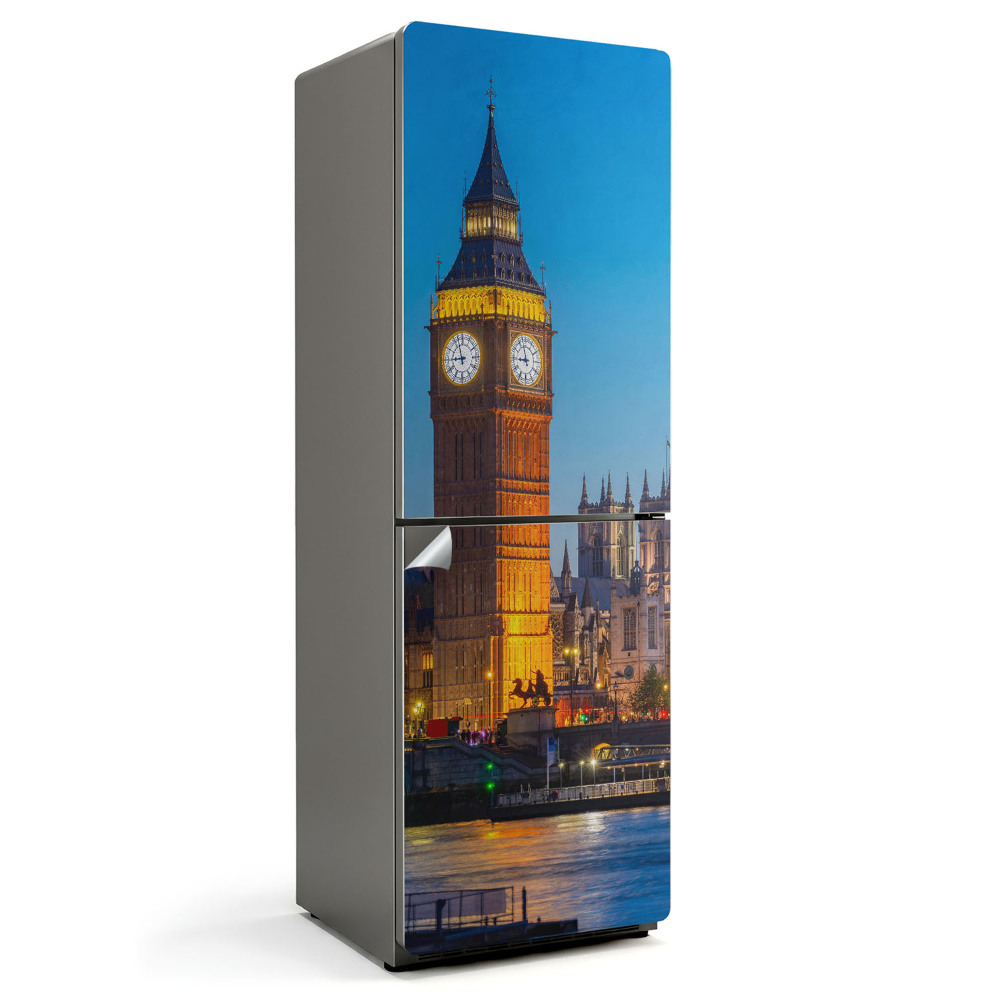 Autocolant pentru frigider Big Ben în Londra noaptea