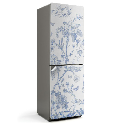 Autocolant pentru frigider Ilustrație florală cu insecte