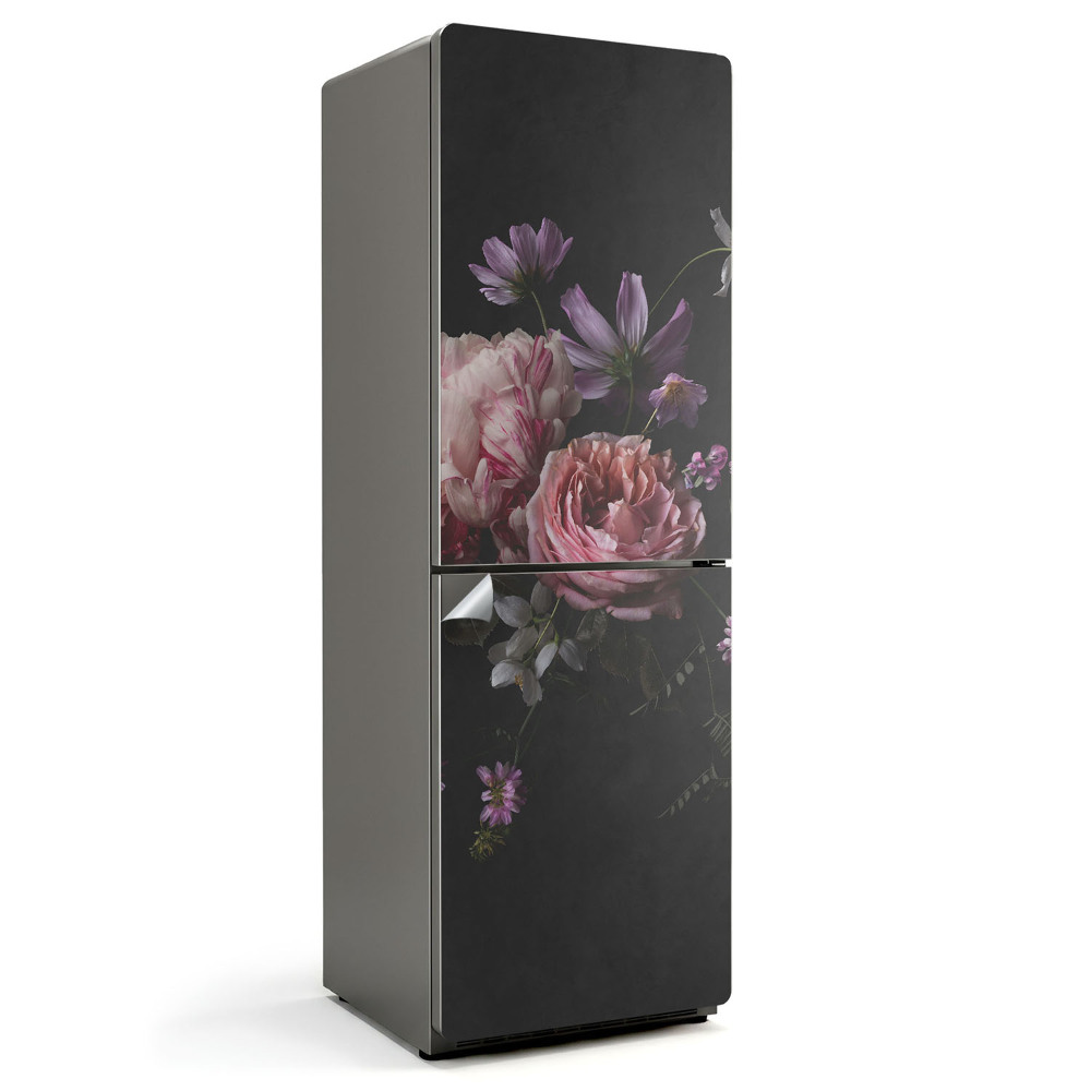 Folie frigider Buchet de flori în detaliu