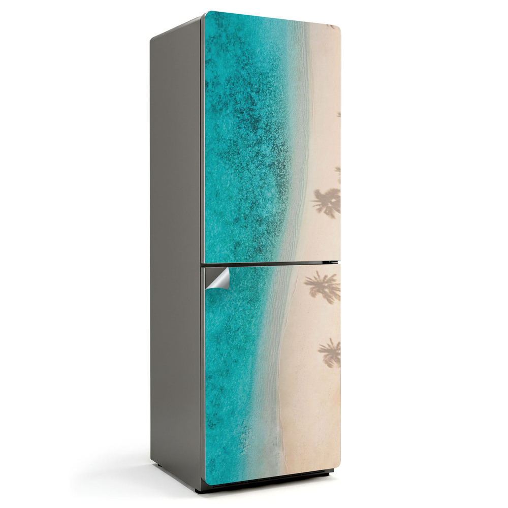 Folie frigider Plajă cu umbre de palmieri