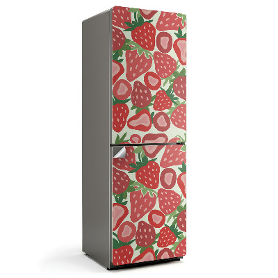 Folie pentru frigider Model geometric de căpșuni