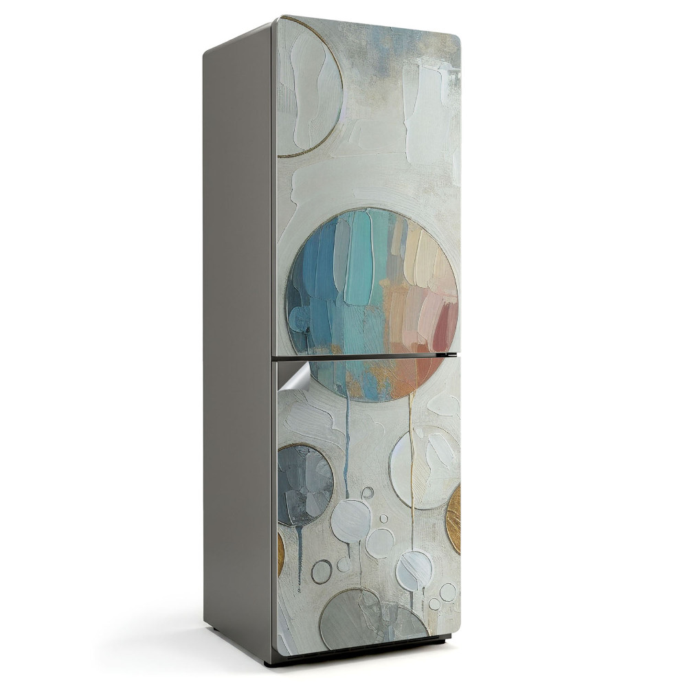 Folie frigider Cercuri de pictură abstractă