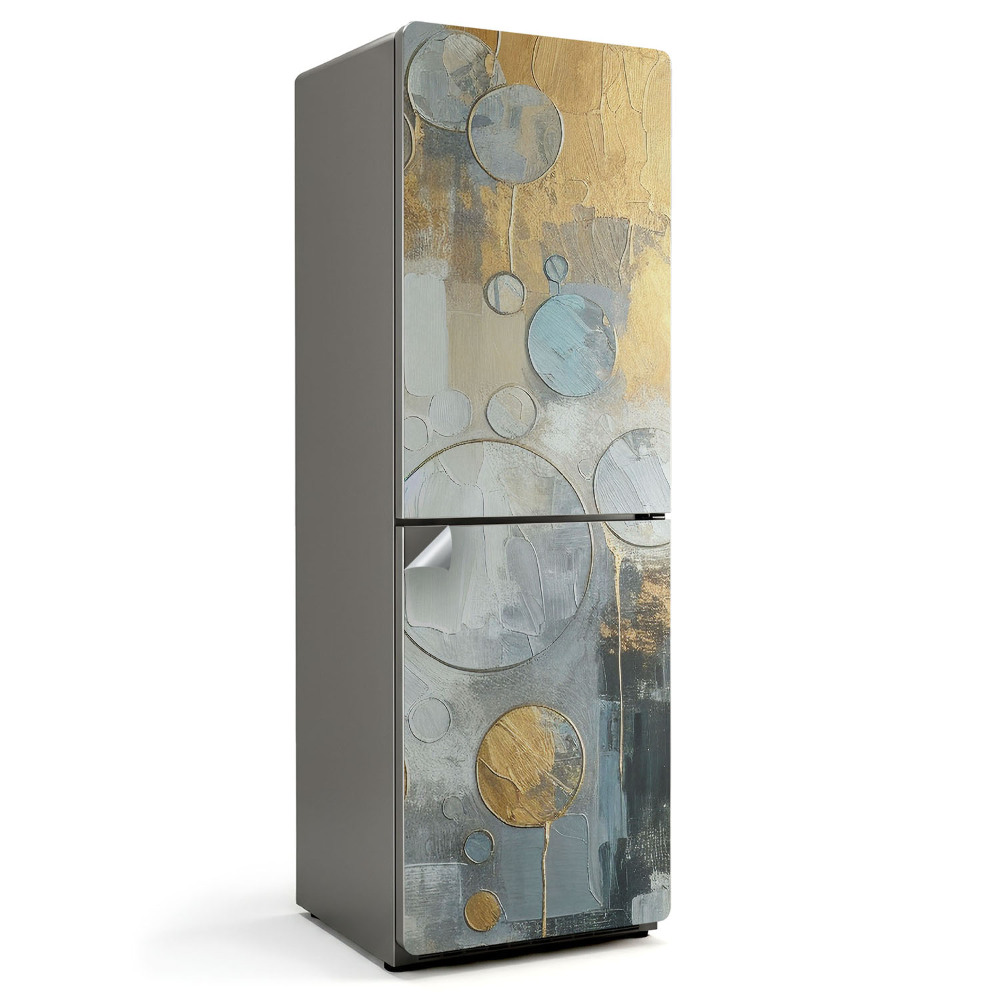 Autocolant pentru frigider Cercuri de pictură abstractă