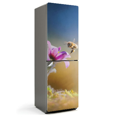 Folie pentru frigider Insectă și floare în detaliu
