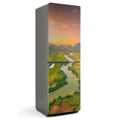 Folie frigider Vedere de sus a câmpurilor și râului