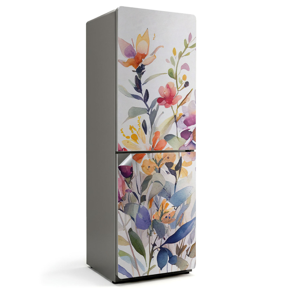 Folie frigider Model floral de acuarelă