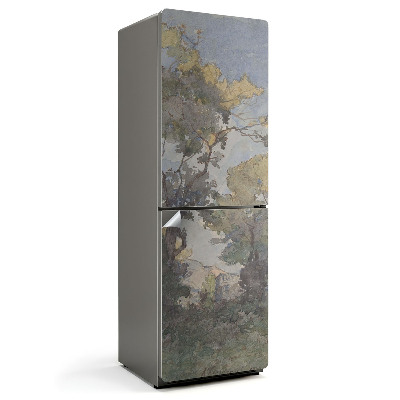 Folie frigider Un peisaj pictural cu copaci