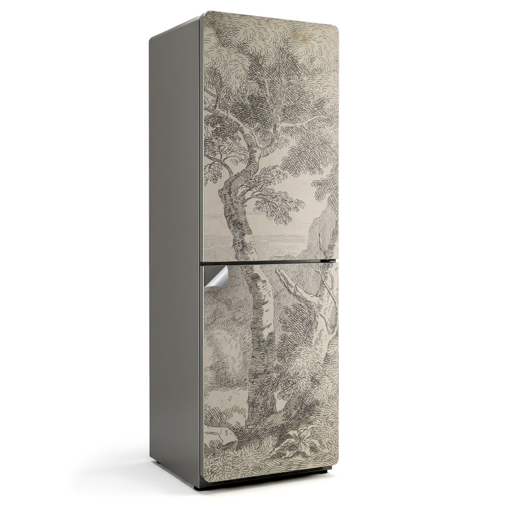 Folie pentru frigider Schiță de arbore arhaic